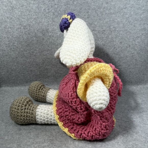 Amigurumi Rabbit 18” Crochet Esther Bunny Easter Decor Pink Yellow Handmade - Picture 5 of 11